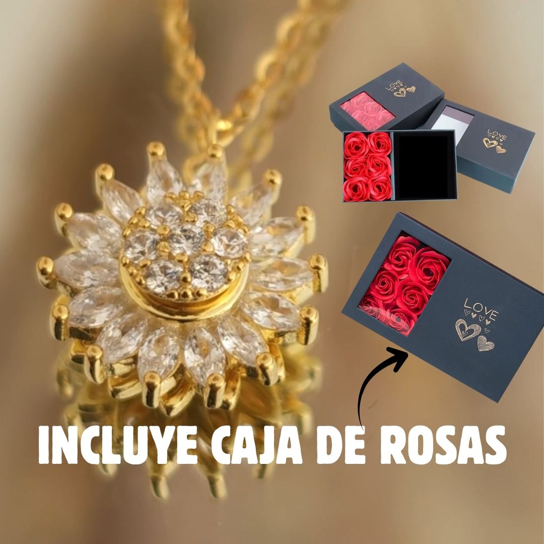 Collar Girasol Giratorio + CAJ DE ROSAS
